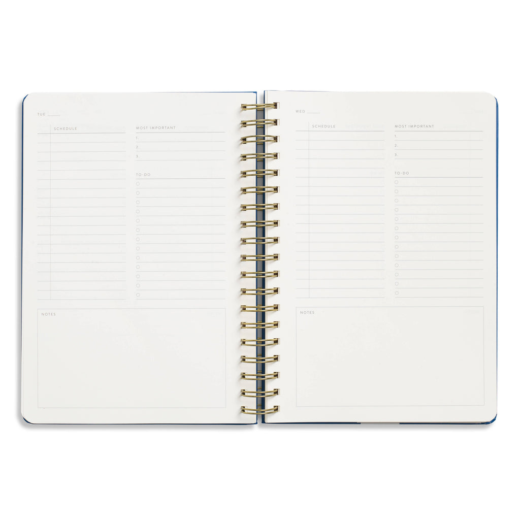 Daily Planner, Undated, B5 Spiral Hardcover - Bold