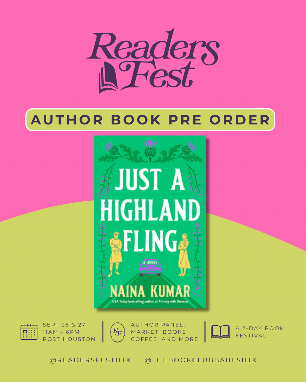 Readers Fest Pre-Order Book + Signing: Just a Highland Fling: A Novel