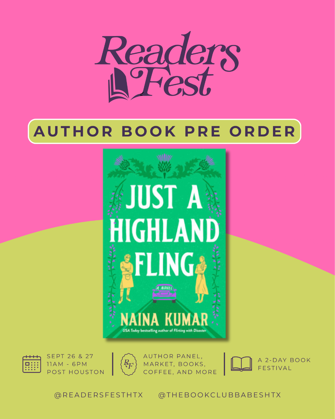 Readers Fest Pre-Order Book + Signing: Just a Highland Fling: A Novel