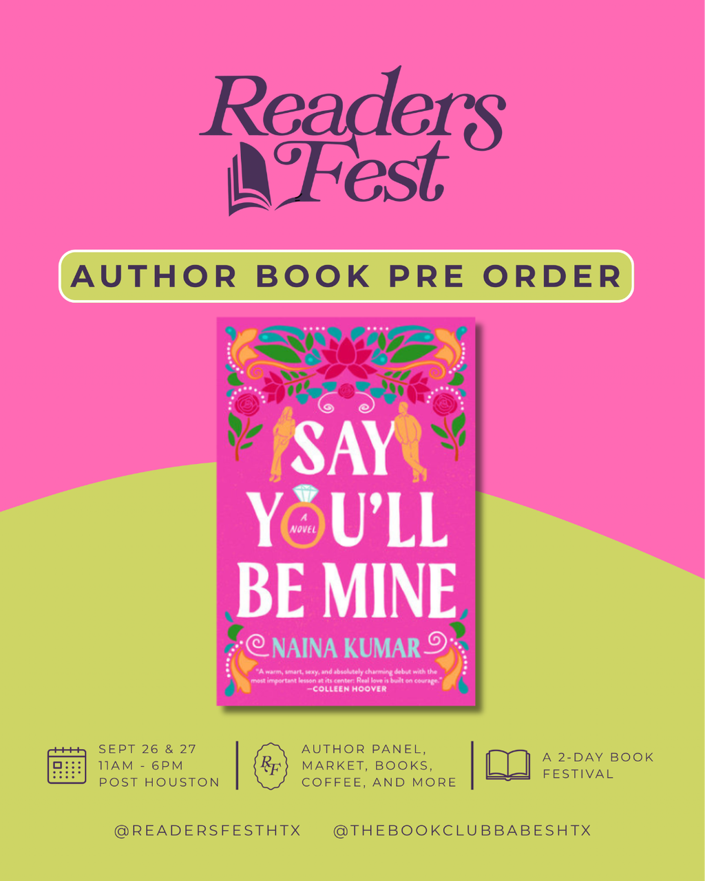 Readers Fest Pre-Order Book + Signing: Say You'll Be Mine