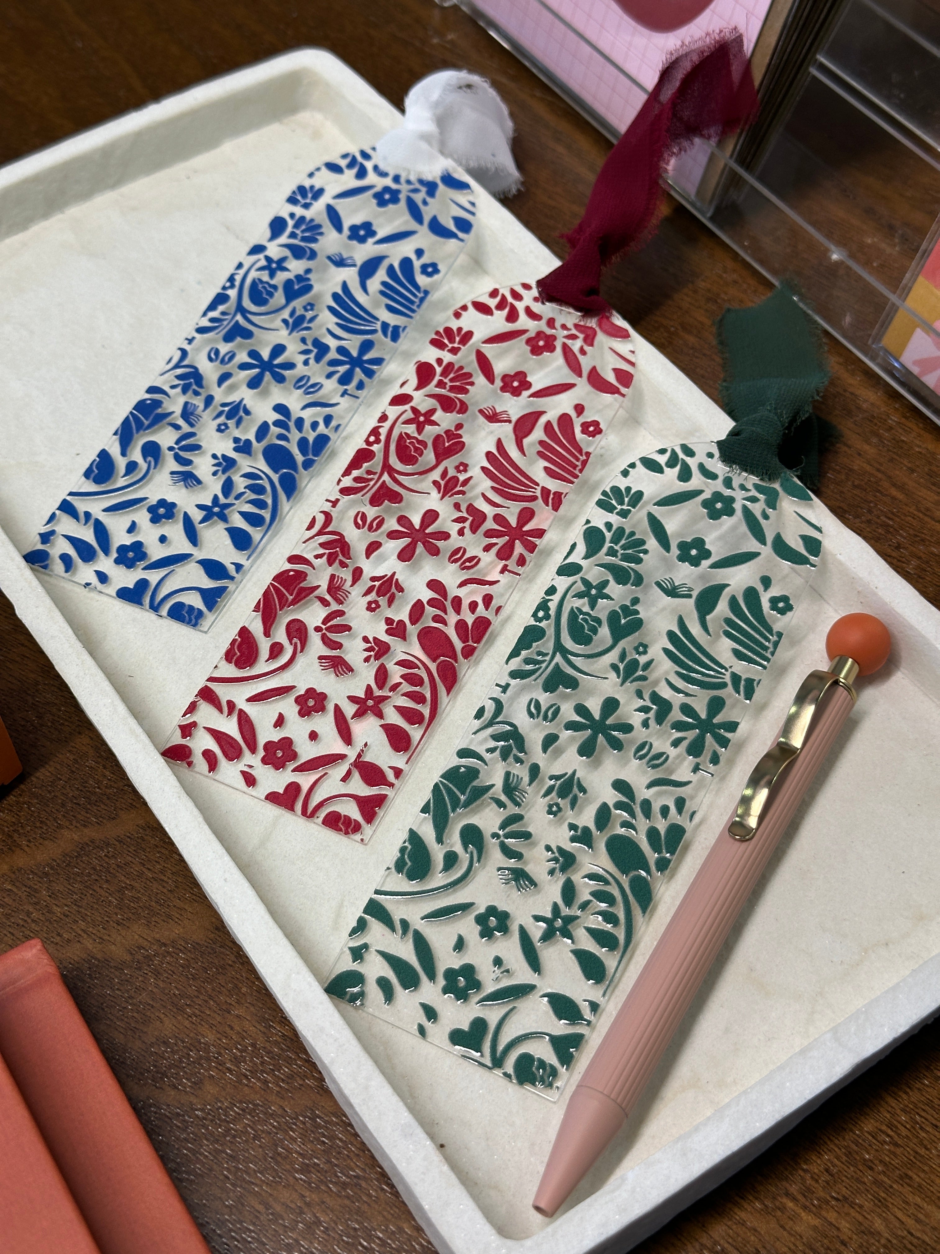 Mossrose Acrylic Bookmark