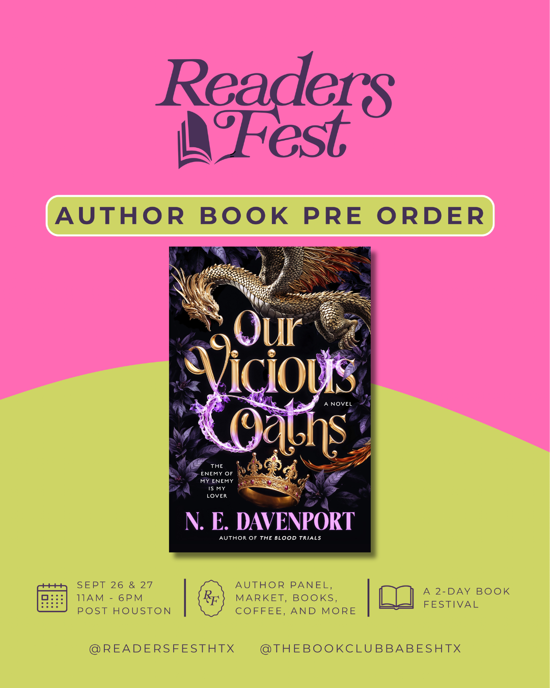 Readers Fest Pre-Order Book + Signing: Our Vicious Oaths