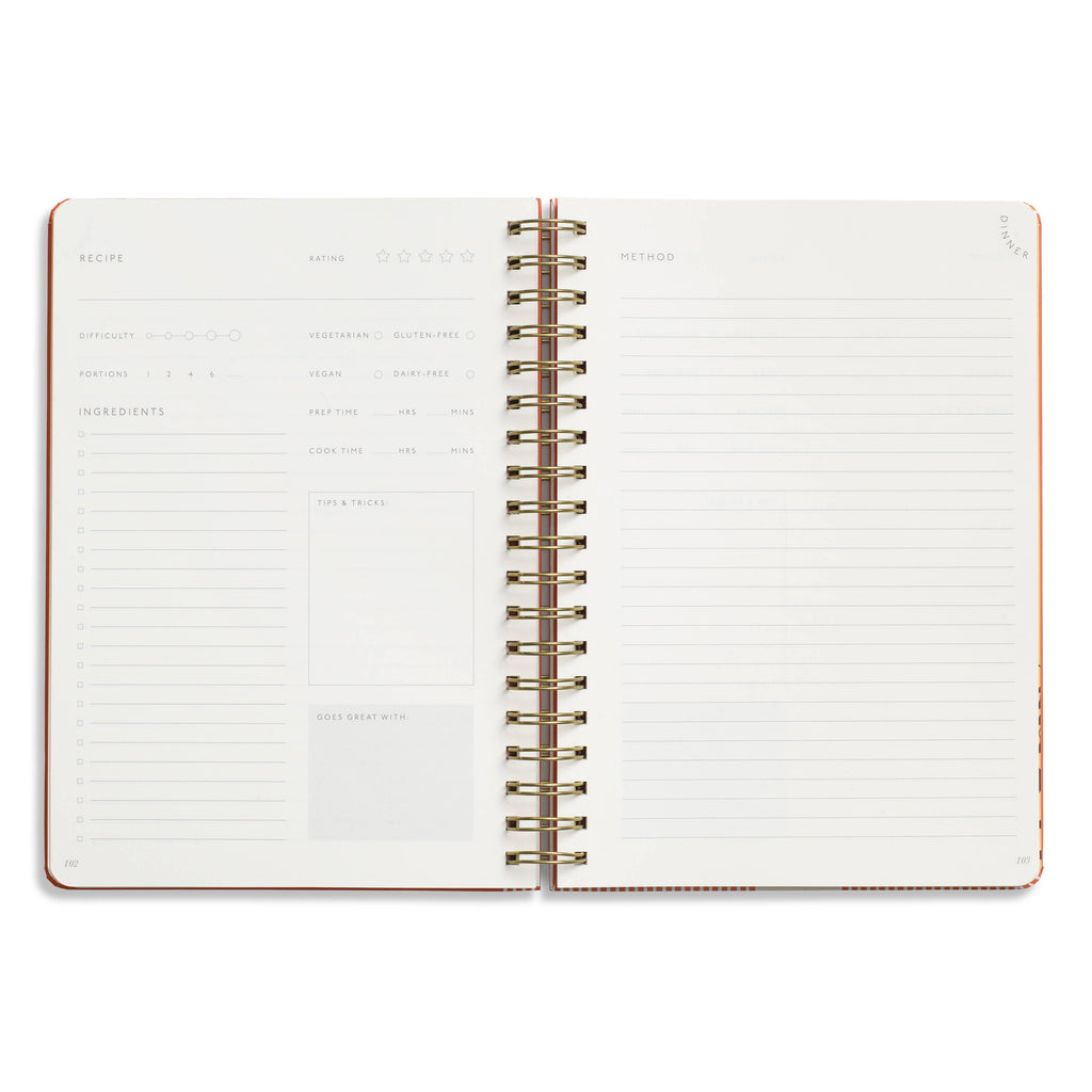 Guided Recipe Journal, Hardcover B5 Spiral - Eat Well