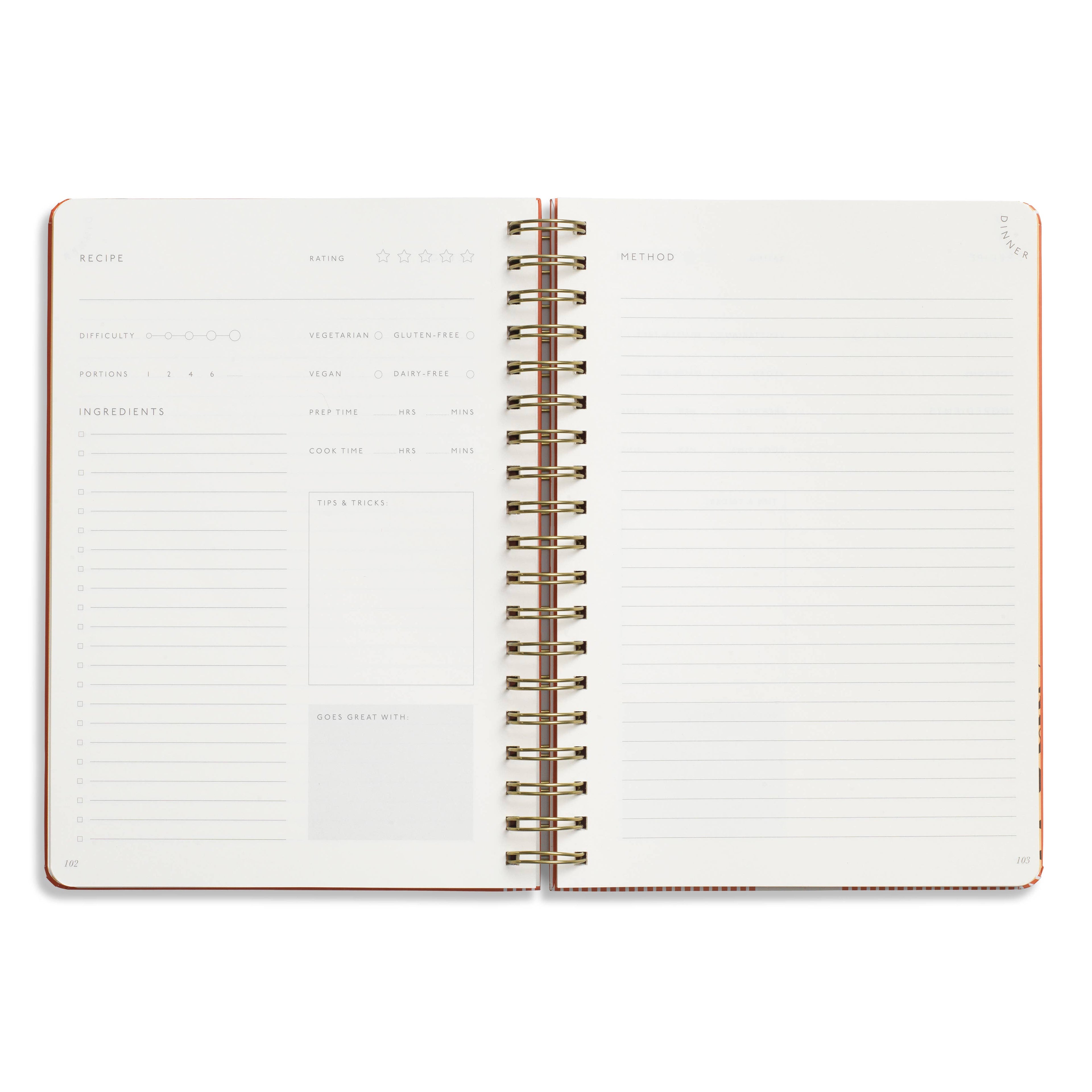 Guided Recipe Journal, Hardcover B5 Spiral - Eat Well