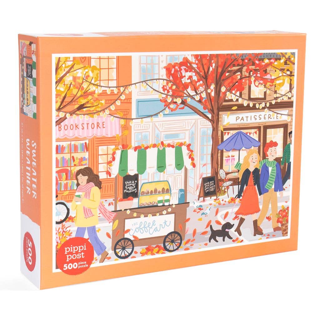 Sweater Weather Cozy Fall Town – 500 Piece Jigsaw Puzzle